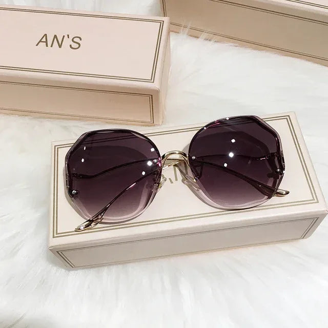 frameless-cut-edge-tan-gradient-sunglasses - Viexta