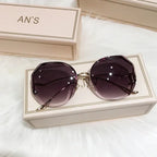 frameless-cut-edge-tan-gradient-sunglasses - Viexta
