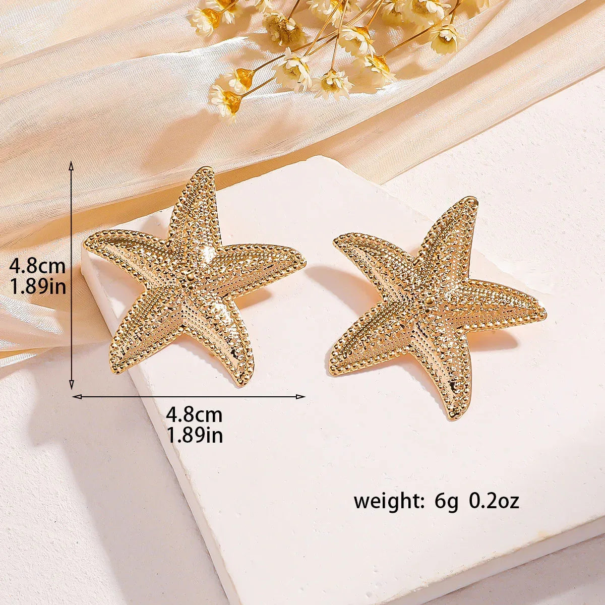 Ocean Exaggerated Star Ear Studs - Viexta