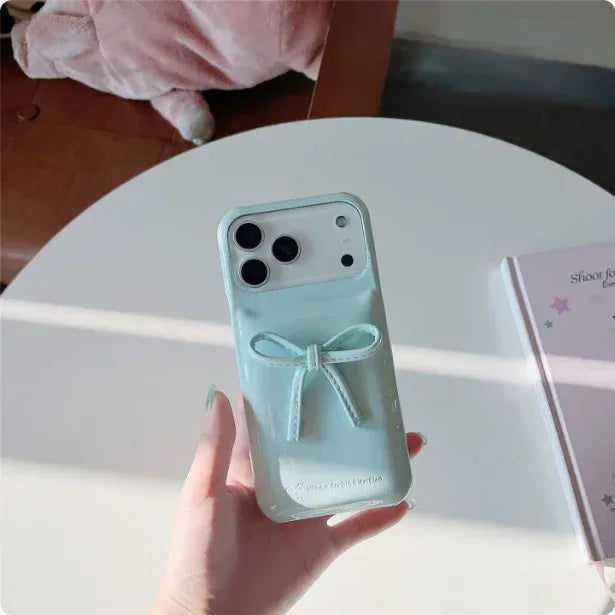 French-style Instagram 3D Solid-color Bow iPhone Case - Viexta