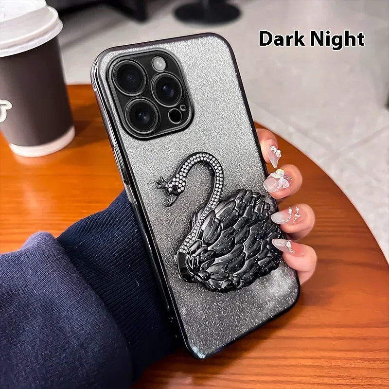 Quicksand Swan Bracket iPhone Case - Viexta
