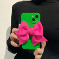 Hot Girl Contrast Color Bow Silicon Soft iPhone Case - Viexta