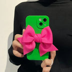 Hot Girl Contrast Color Bow Silicon Soft iPhone Case - Viexta