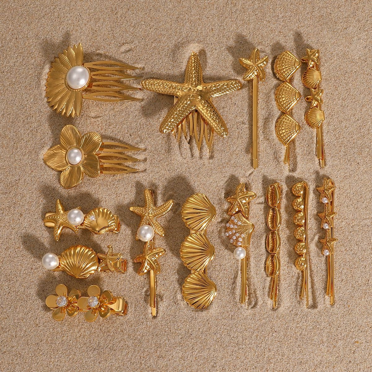 Stainless steel shell hair clip with bangs and metal hair accessories