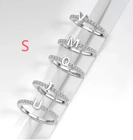 s925-sterling-silver-micro-inlaid-letters-ring - Viexta