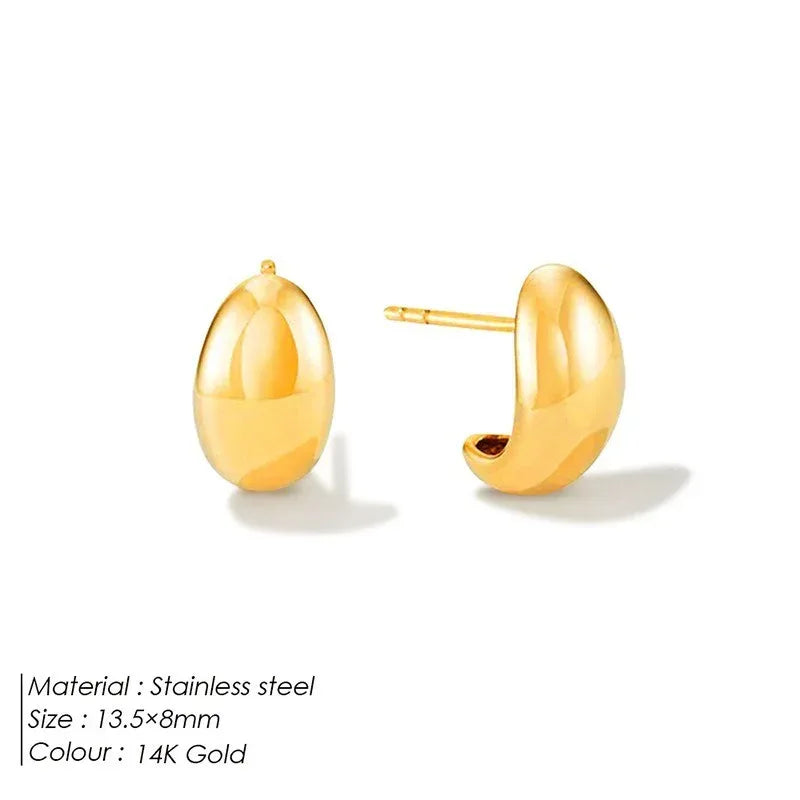 18K Plating Titanium Steel Stainless Steel Stud Earrings - Viexta