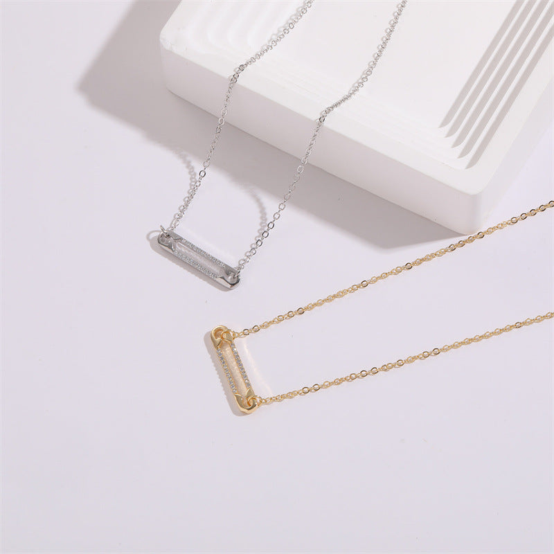 14k Safety Pin Necklace