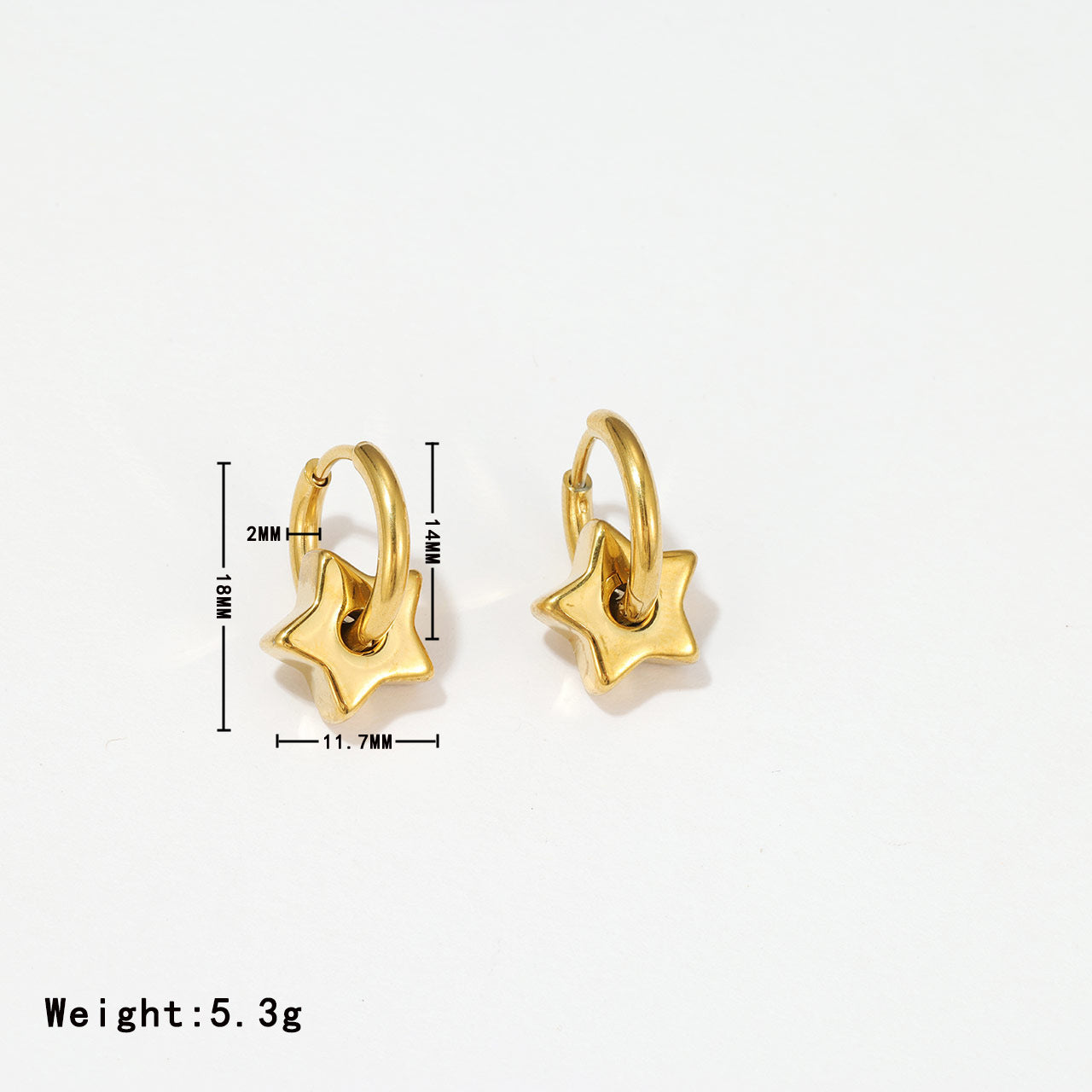 itanium-steel-star-earrings
