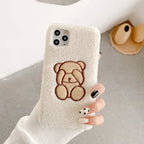 Cute bear velvet iPhone Case - Viexta