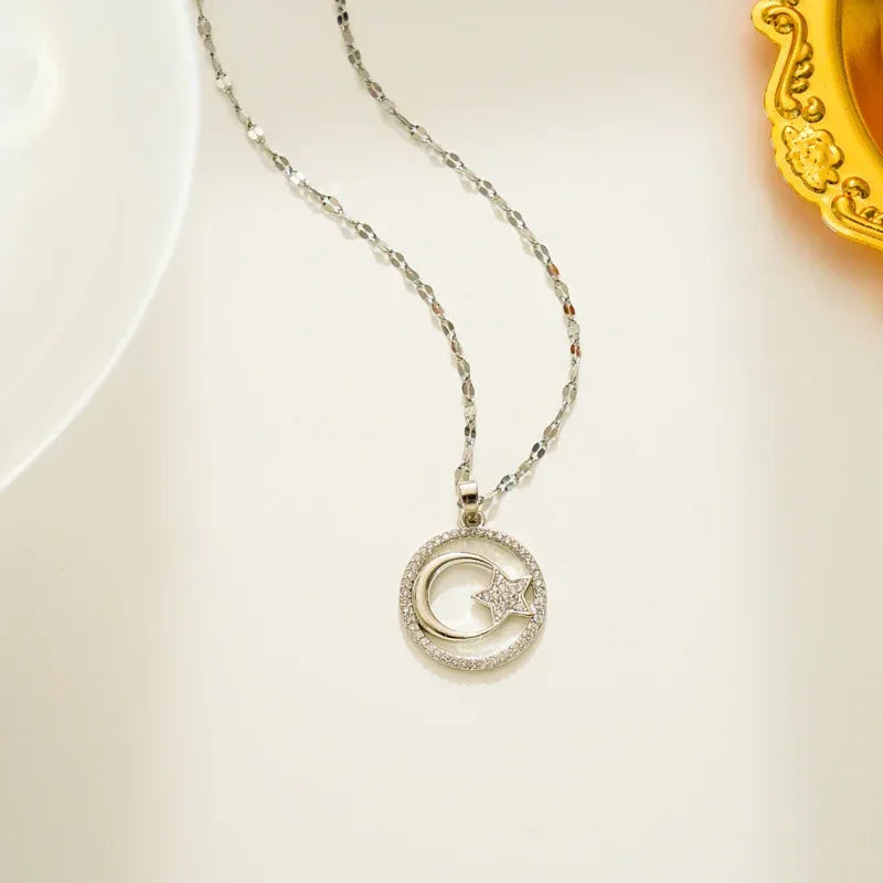 Titanium Steel Women's Zircon Clavicle Chain - Viexta