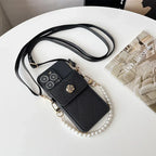 Crossbody Rope Diamond Metal Flower iPhone Case - Viexta