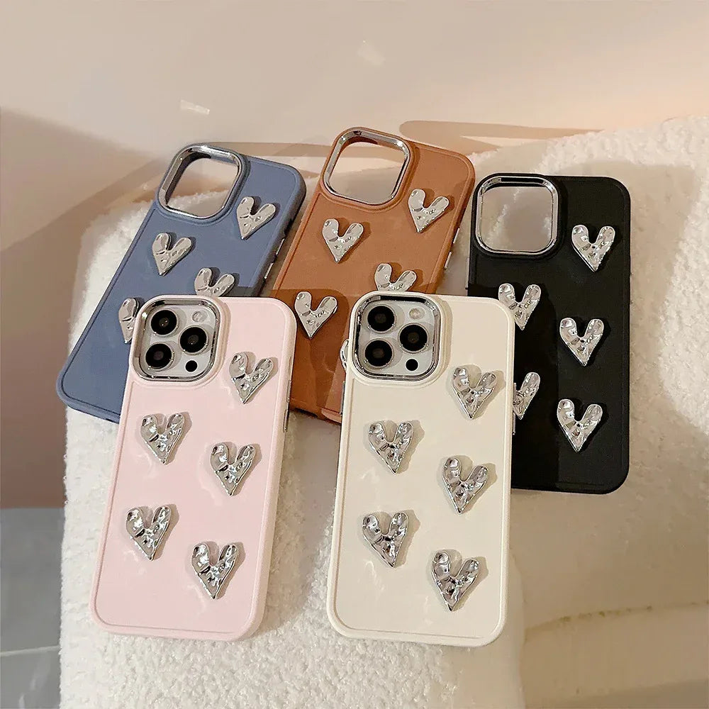 Pleated Metallic Heart iPhone Shell - Viexta