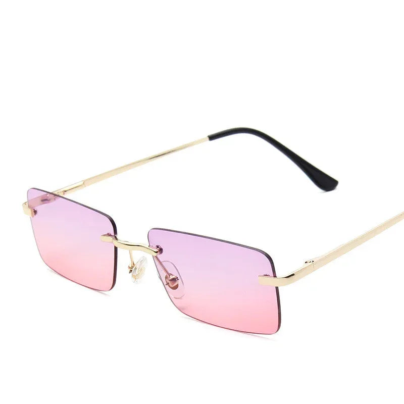 Rimless sunglasses women square - Viexta