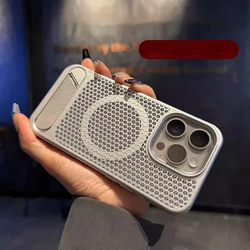 magnetic-suction-breathable-bracket-iphone-case - Viexta