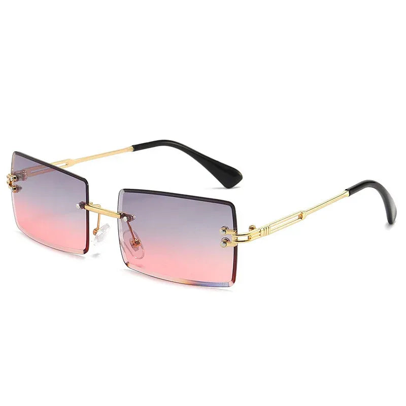 Women's Fashionable Rimless Cut Edge Gradient Sunglasses - Viexta