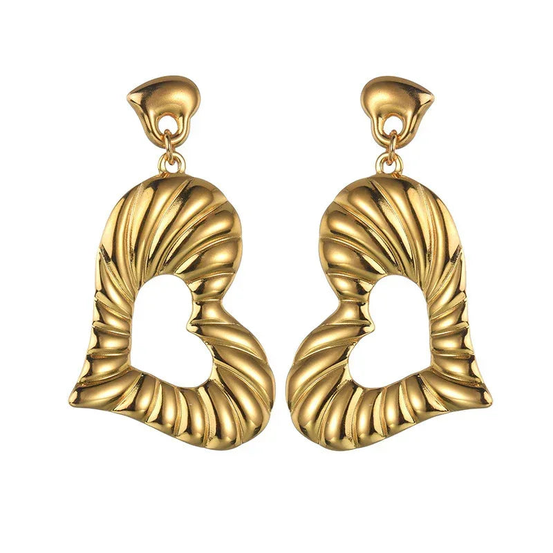 Irregular Hollow-out Titanium Steel Stud Earrings - Viexta