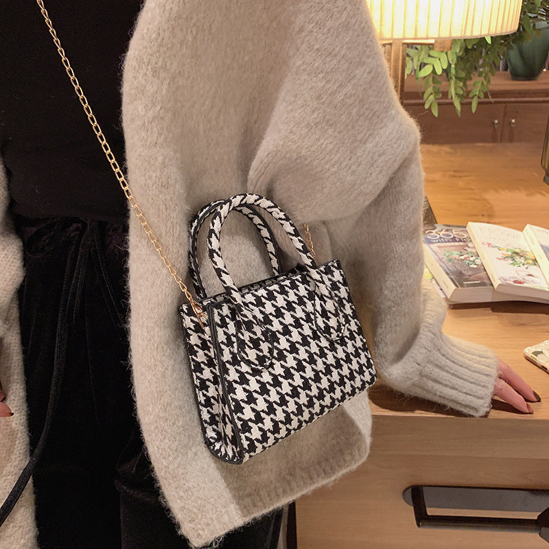 Houndstooth Chain Trendy One-shoulder Bag