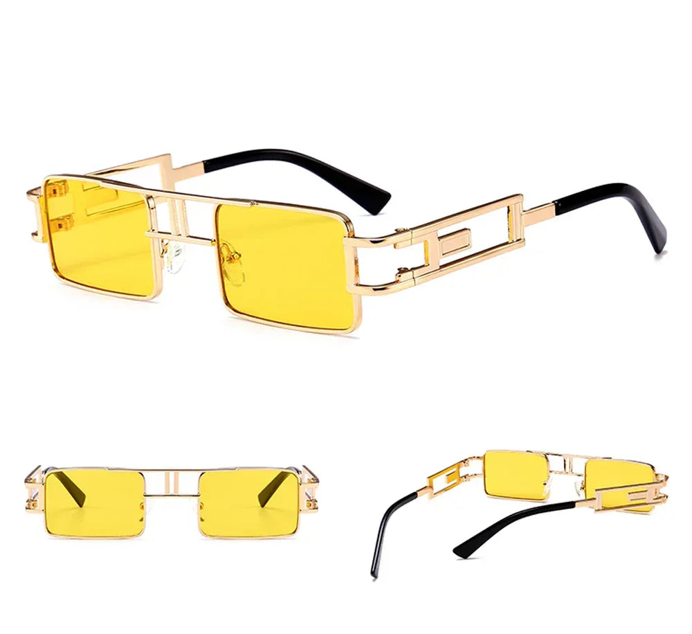 Steampunk men metal frame sun glasses for women - Viexta