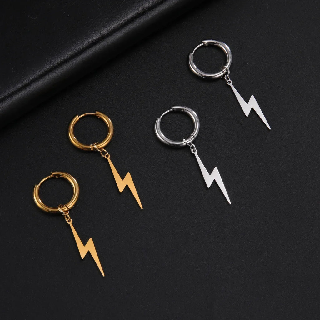 Wild Stainless Steel Lightning Earrings - Viexta