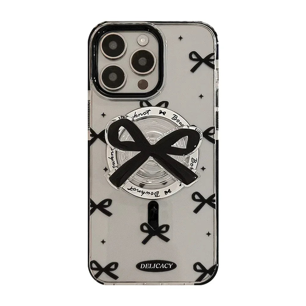 Black Bowknot Magnetic Case iPhone case - Viexta