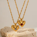 Heart-shaped Necklace With Crystal - Viexta