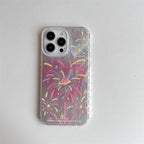 Double-layer Printed Feather Yarn Love Fireworks iPhone Case - Viexta