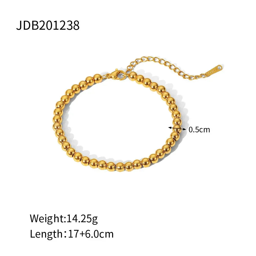 Stainless Steel Beaded Bracelet - Viexta