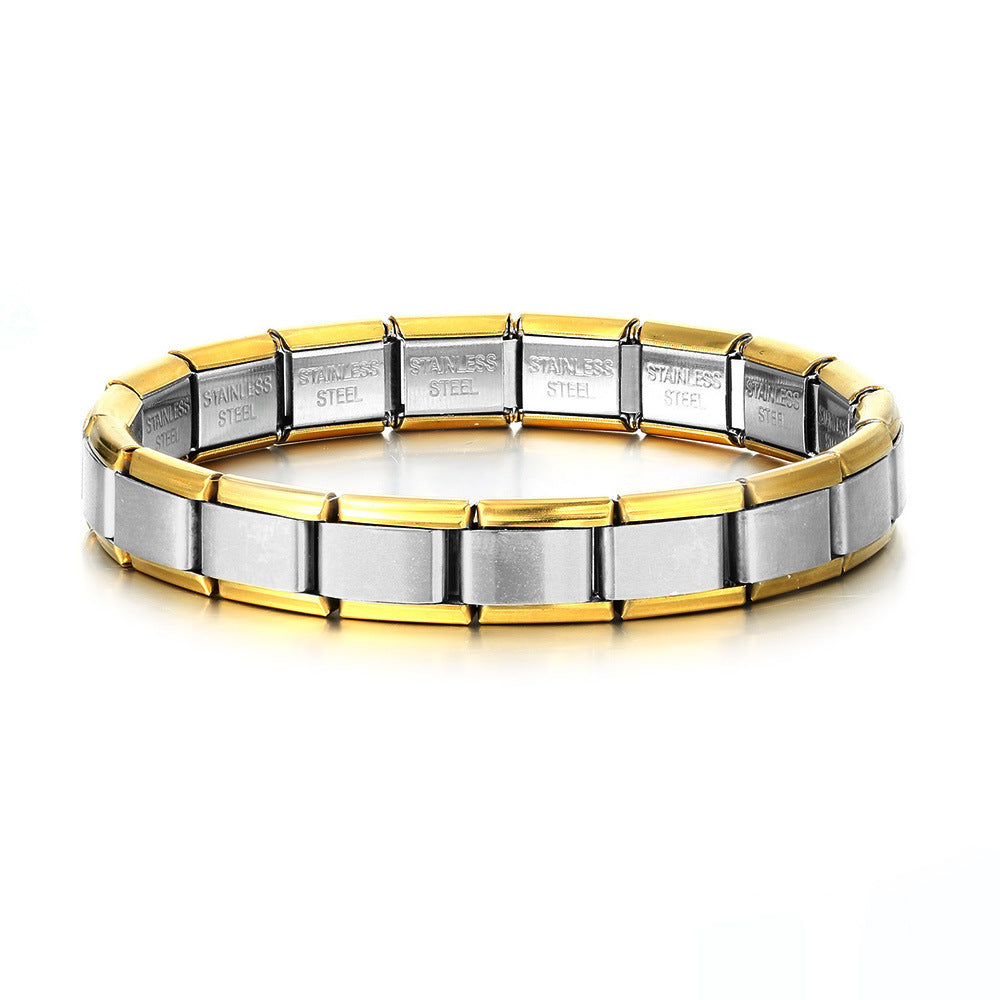 Titanium Steel Vacuum Real Gold IP Plating Watch Band Chain