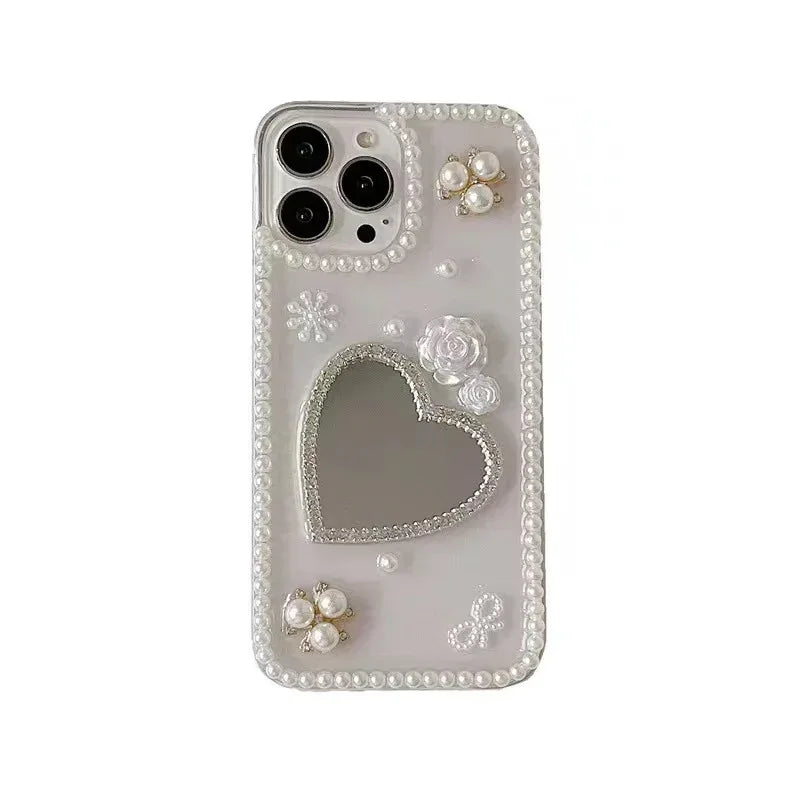 Raw Pearl Heart Shape iPhone Case - Viexta