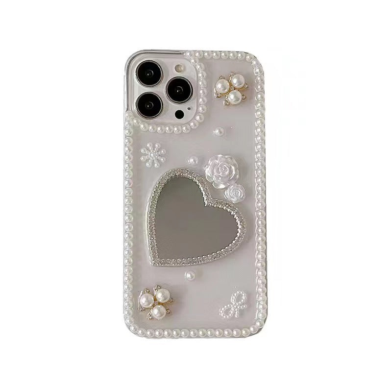 Raw Pearl Heart Shape iPhone Case