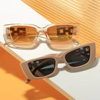 Diamond-chain Square-frame Sunglasses - Viexta