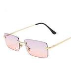 Rimless sunglasses women square - Viexta