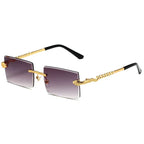 Snake Metal Cut Edge Square Sunglasses - Viexta