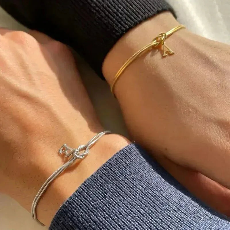 stainless-steel-26-letter-pendant-bracelet - Viexta