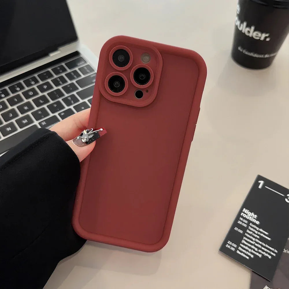 solid-color-all-inclusive-silicone-iphone-case - Viexta