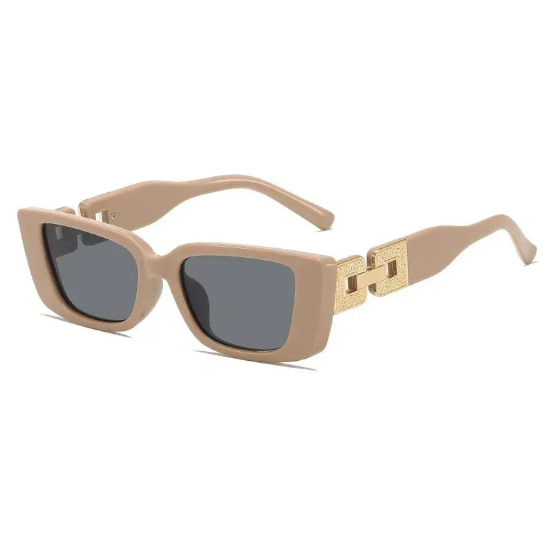 Diamond-chain Square-frame Sunglasses - Viexta