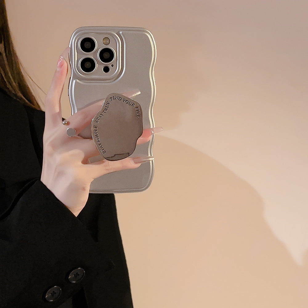 Niche Metal Silver Bracelet Electroplating Bracket iPhone Case