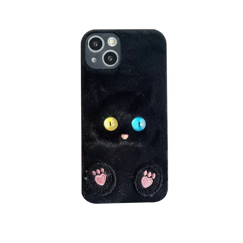plush-three-dimensional-cat-eyes-iphone-case - Viexta