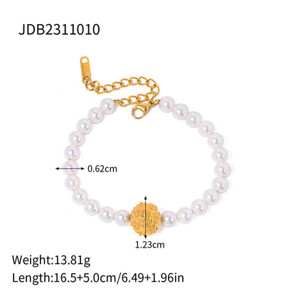 Stainless Steel Pearl Bracelet Twin