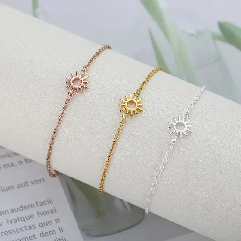 sun-hollow-pendant-18k-gold-stainless-steel-necklace-bracelet - Viexta