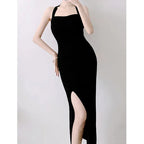 Backless Strap Split Dress - Viexta