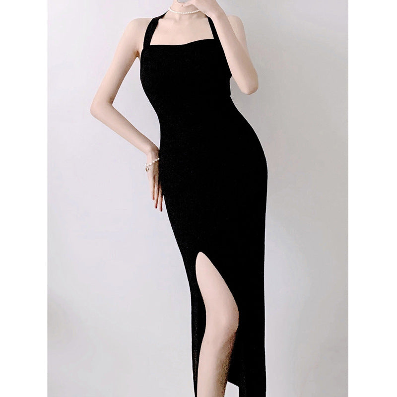 Backless Strap Split Dress