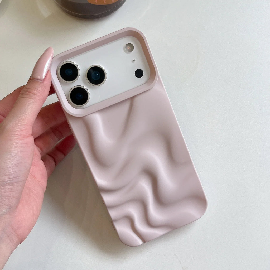 Creative Versatile Solid Color Irregular Wave Pattern iPhone Case - Viexta