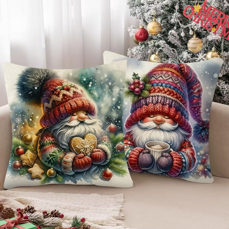 Living Room Sofa Decoration Christmas Cartoon Pillow Cover