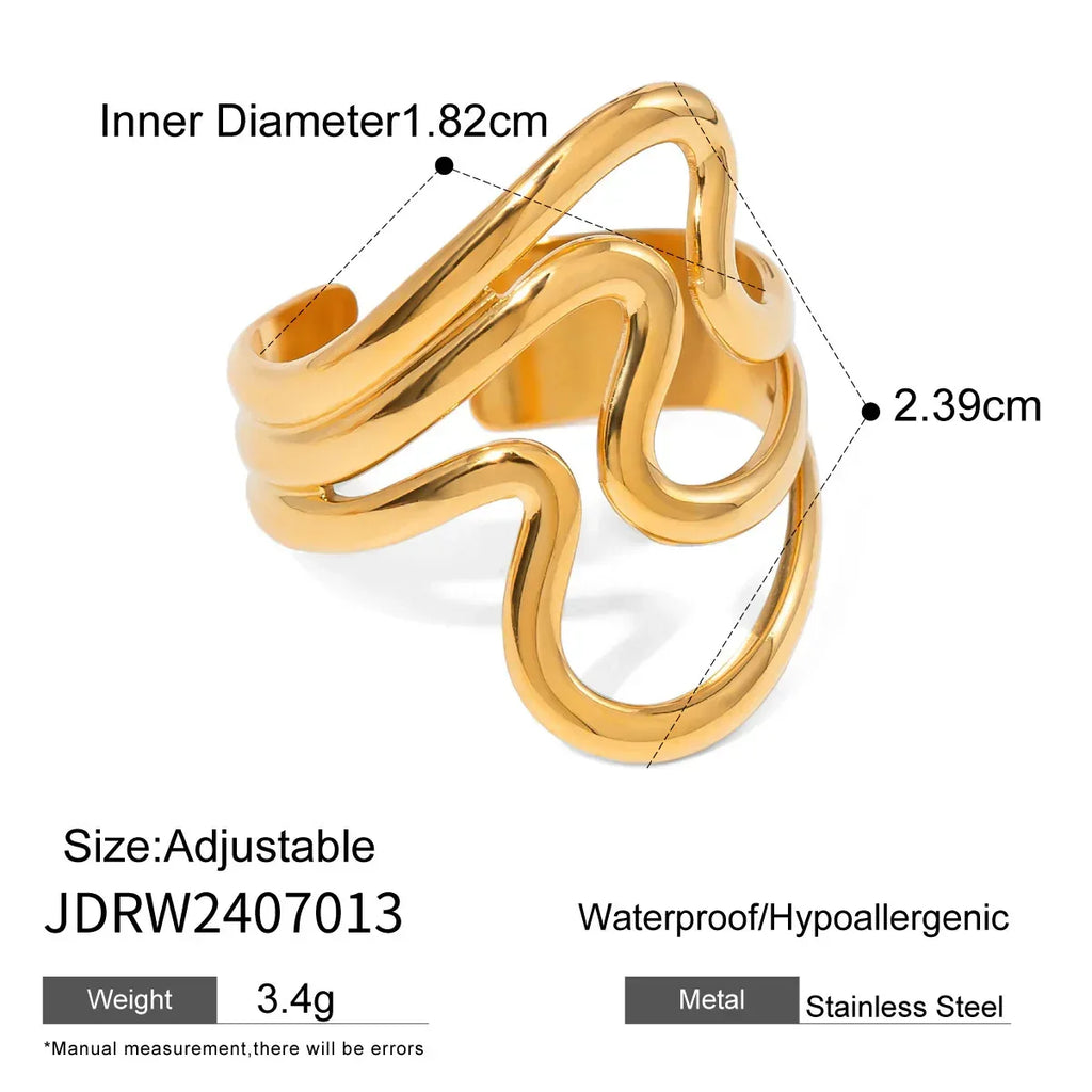 stainless-steel-gold-ring-bracelet - Viexta