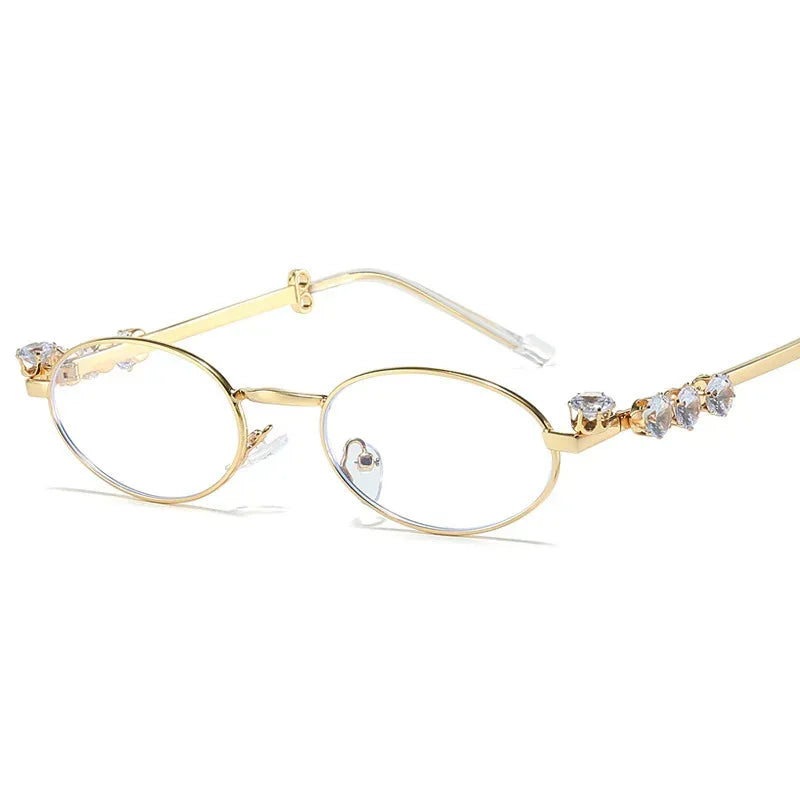 diamond-decoration-oval-metal-sun-glasses - Viexta