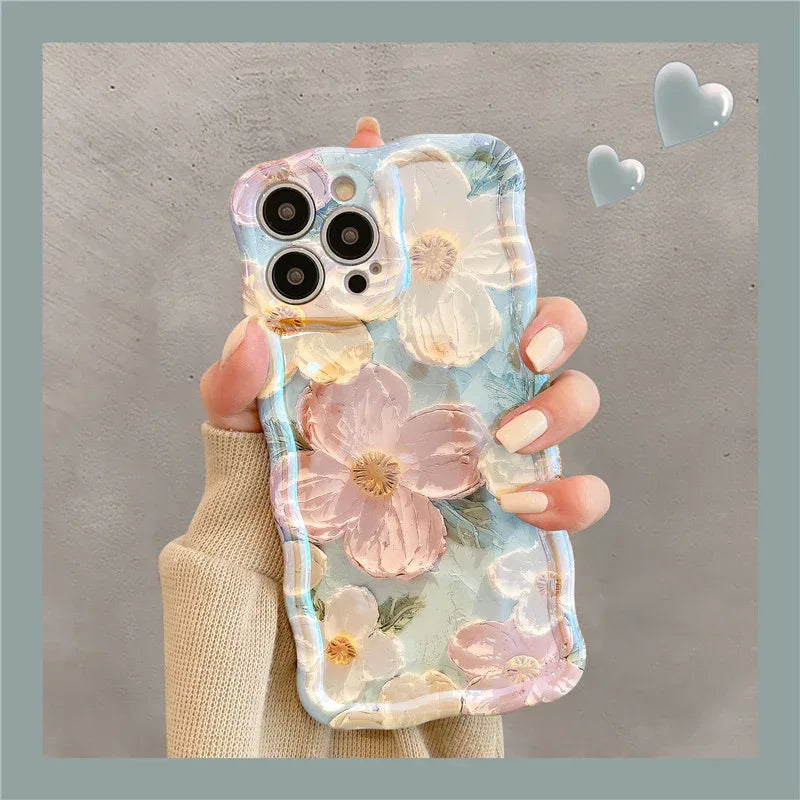 twisted-edge-oil-painting-flower-iphone-case - Viexta
