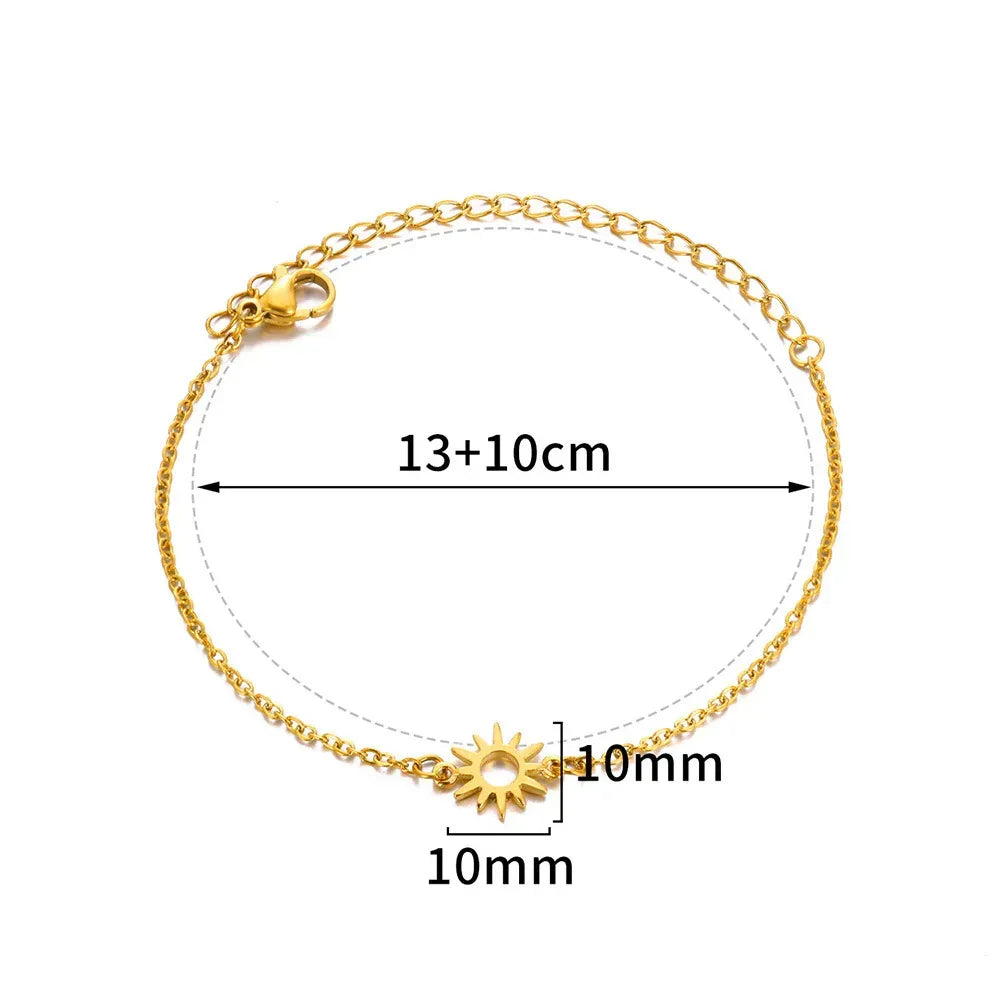 sun-hollow-pendant-18k-gold-stainless-steel-necklace-bracelet - Viexta