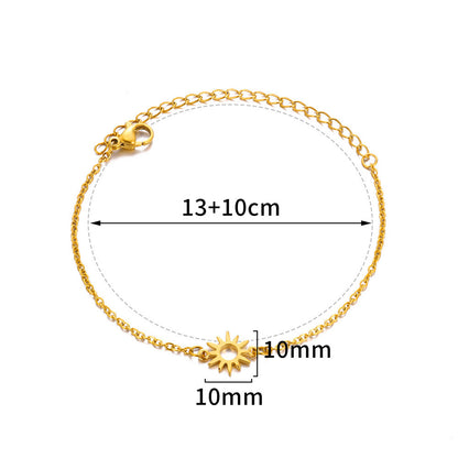 Sun Hollow Pendant 18K Gold Stainless Steel Necklace//bracelet