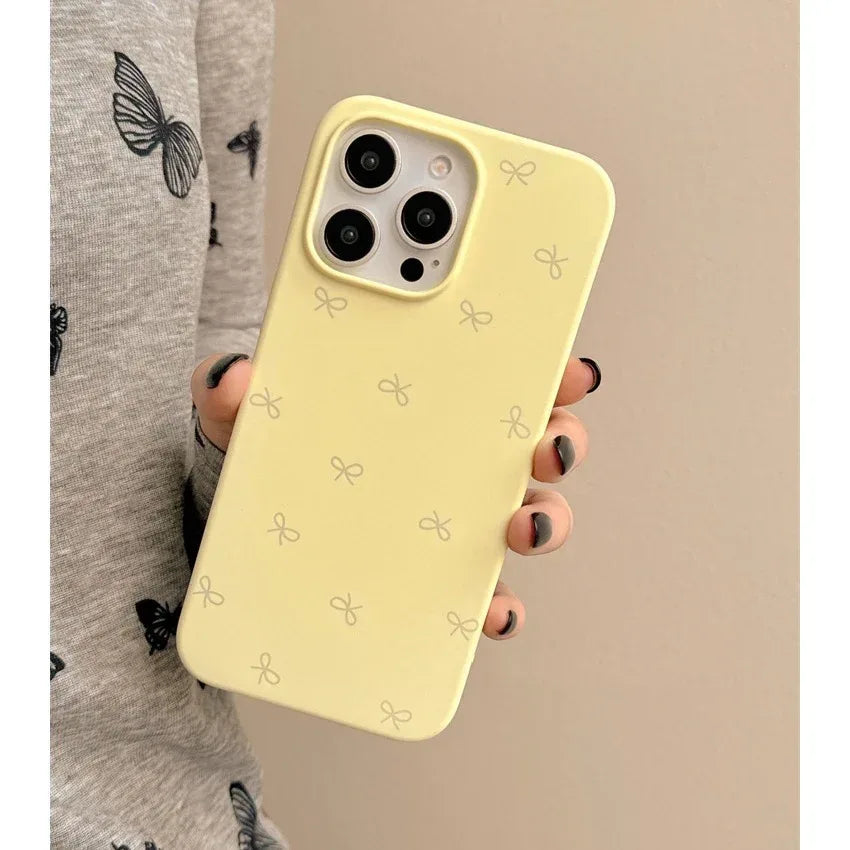 bow-liquid-silicone-skin-feeling-iphone-case - Viexta